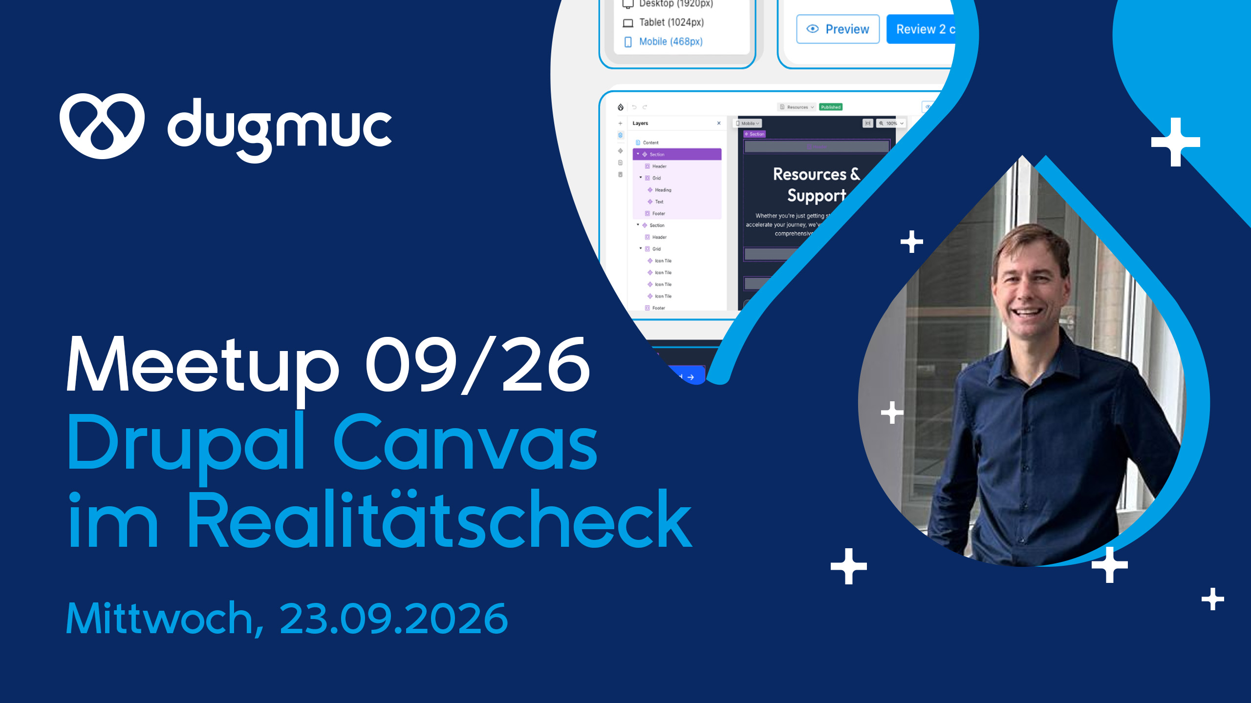 Meetup 09/26 &ndash; Drupal Canvas im Realit&auml;tscheck, Mittwoch 23.09.2026